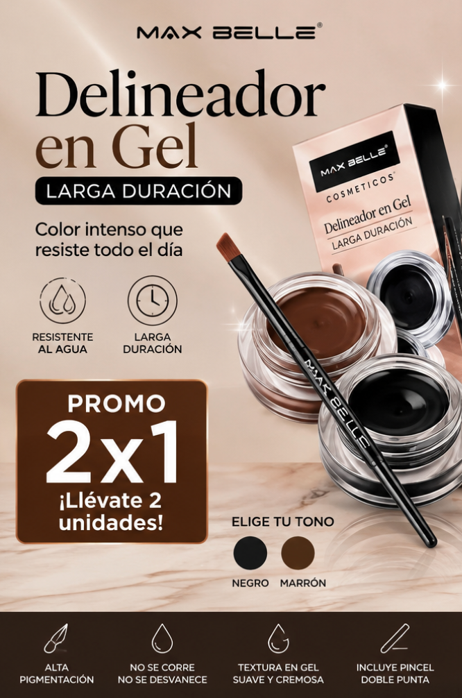 DELINEADOR GEL LARGA DURACION PACK 2X1