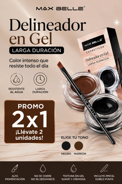 DELINEADOR GEL LARGA DURACION PACK 2X1