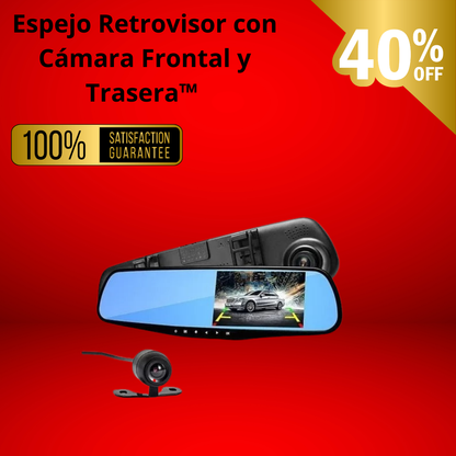 🚗 Espejo Retrovisor con Cámara Frontal y Trasera™ – Tu conducción más segura y conectada